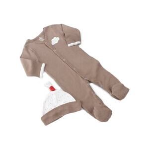 BABY ASPEN Baby Footed Sleeper Hat Set Designer One Piece Ice Cream Outfit 0-6m